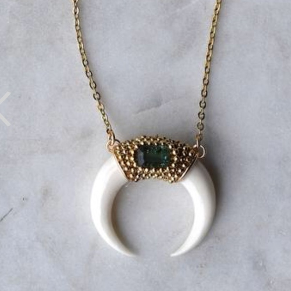Lili claspe MOBY HORN | GREEN TOURMALINE necklace